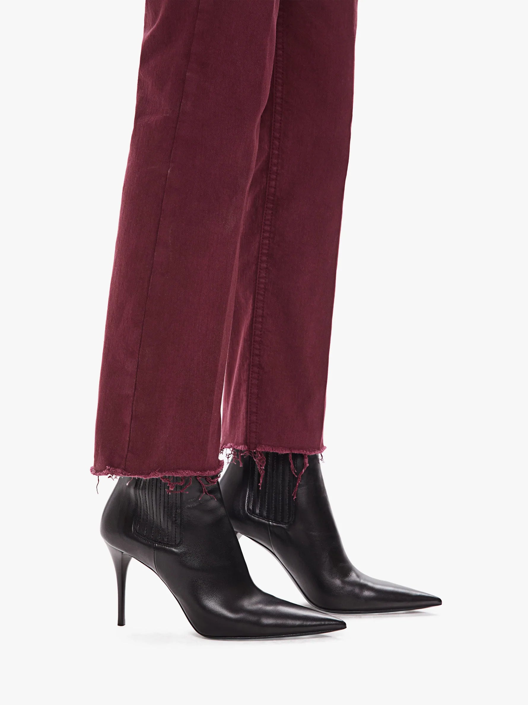 The Tripper Ankle Fray - Burgundy by MOTHER — view 3