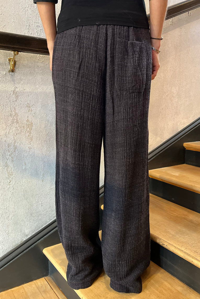 Checked Palazzo Trousers - Burgundy by Transit Par-Such — view 3