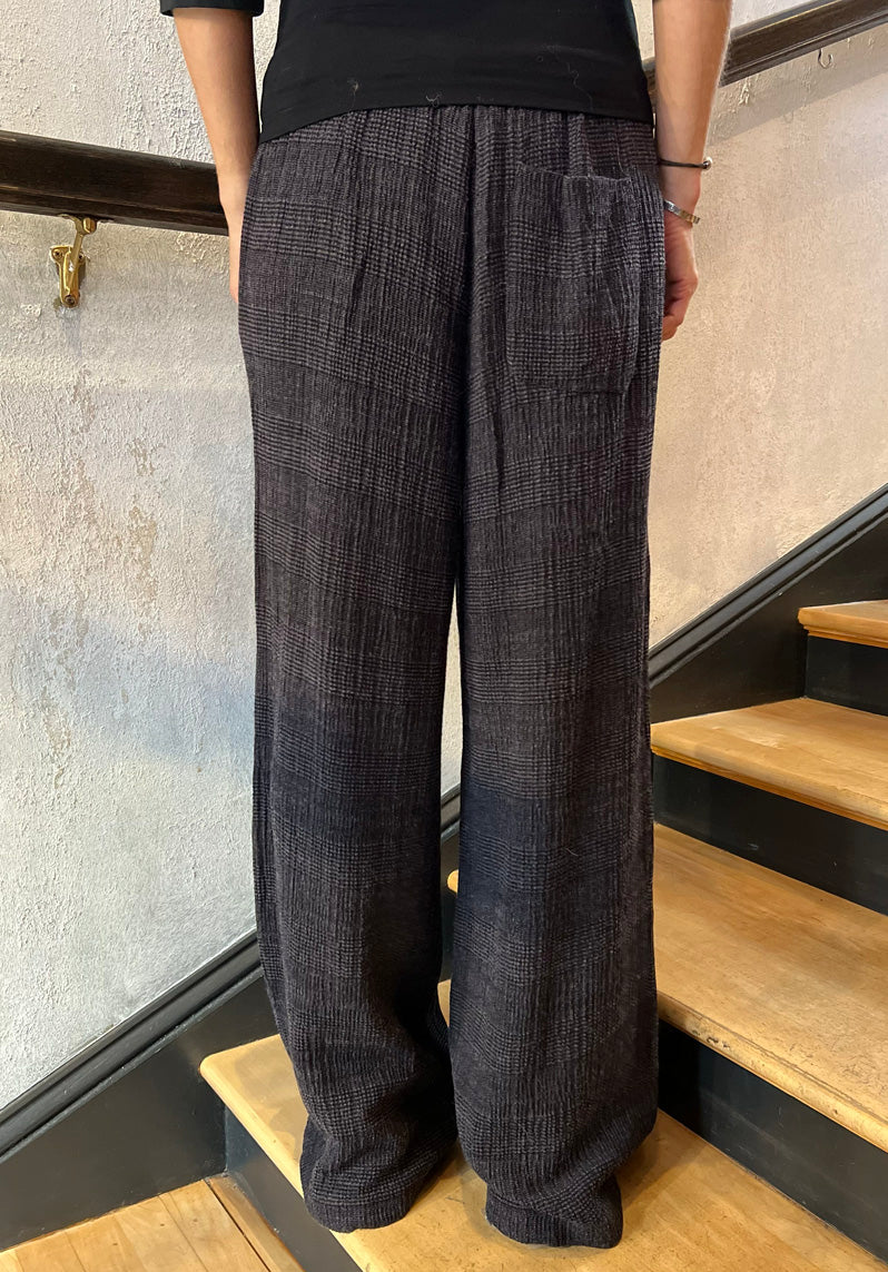 Checked Palazzo Trousers - Burgundy by Transit Par-Such — view 3