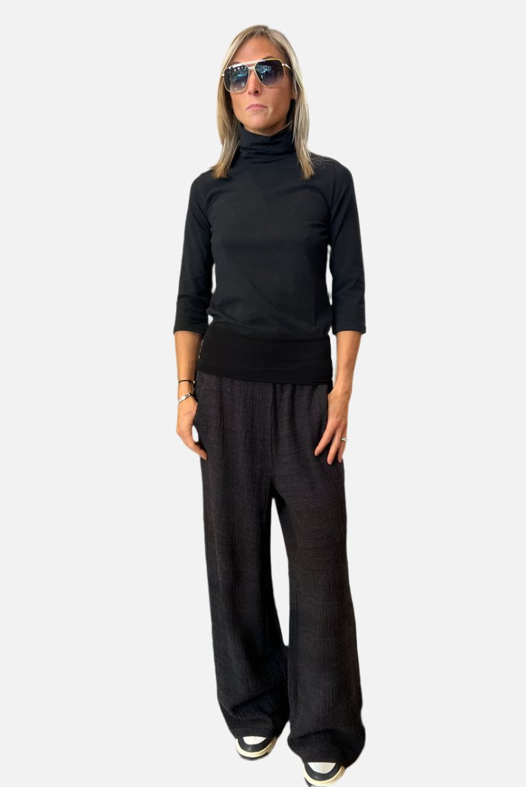 Checked Palazzo Trousers - Burgundy by Transit Par-Such | 25 South Boutiques