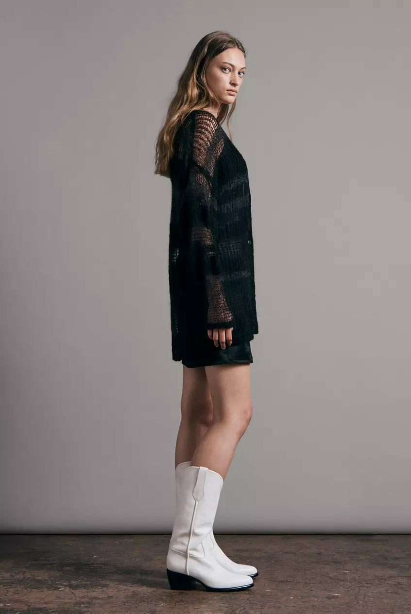 Lillian Alpaca Cardigan - Black Multi by Rag & Bone — view 4