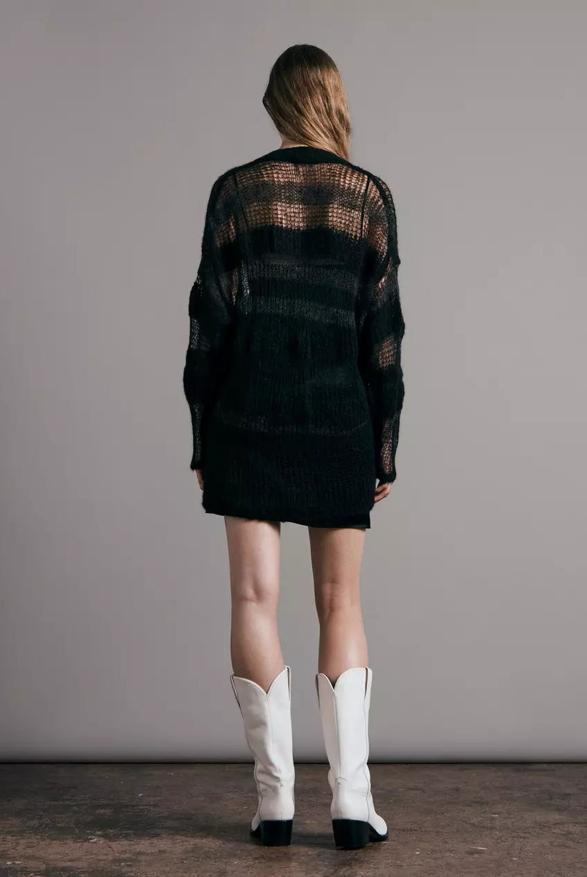 Lillian Alpaca Cardigan - Black Multi by Rag & Bone — view 5