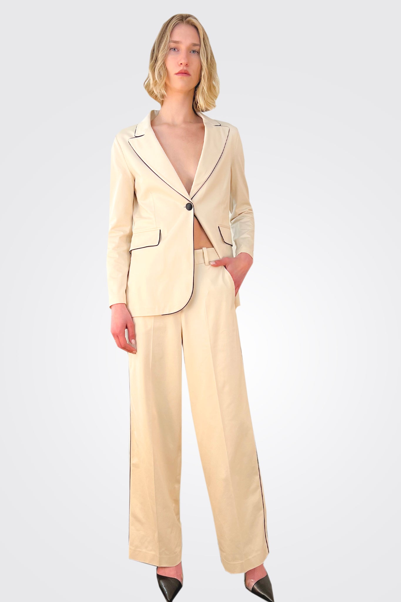 Mid Rise Wide Leg Trousers - Sugar by Circolo | 25 South Boutiques
