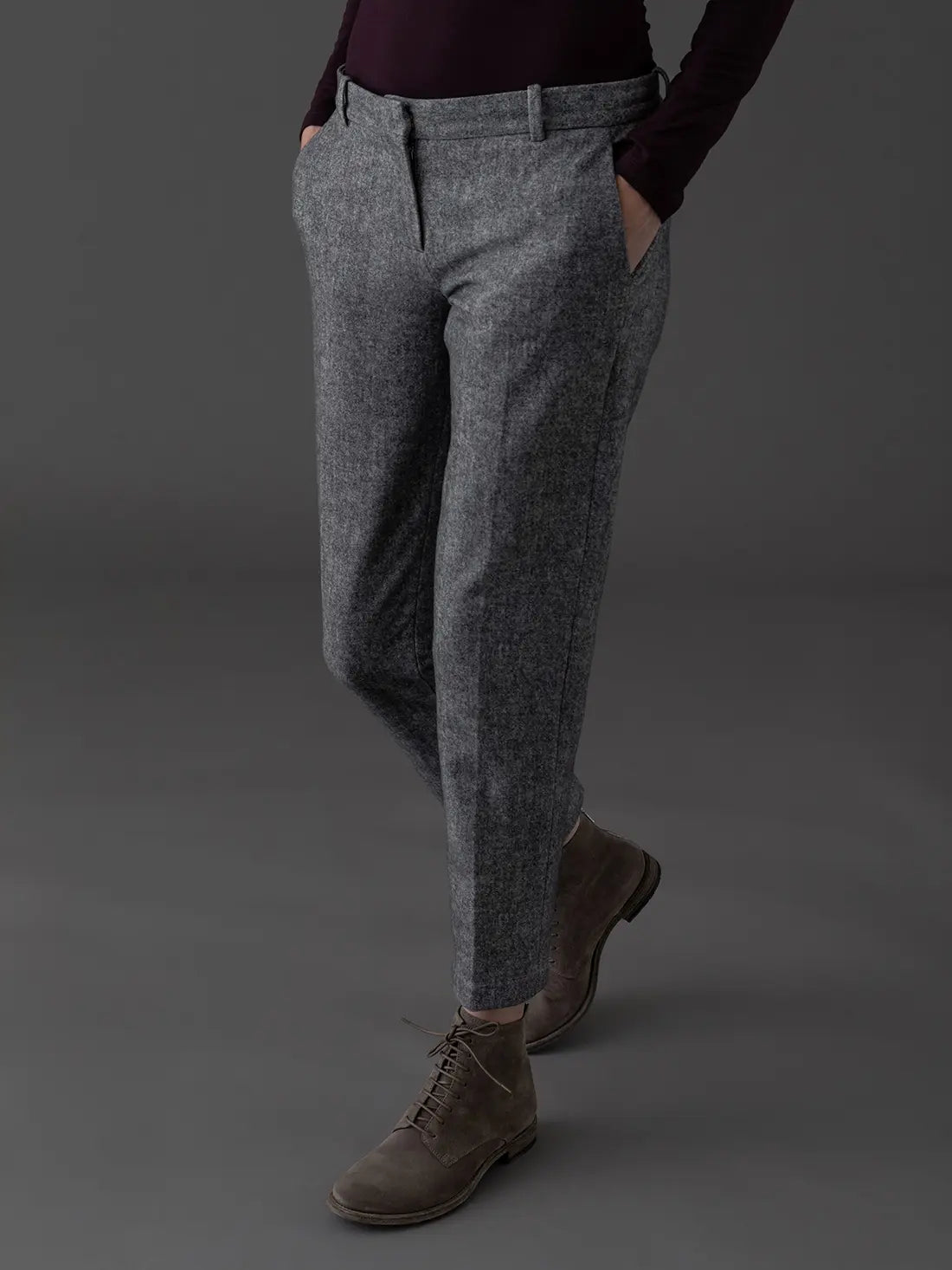 Cotton Chinos Trousers - Forest by Circolo — alternate view