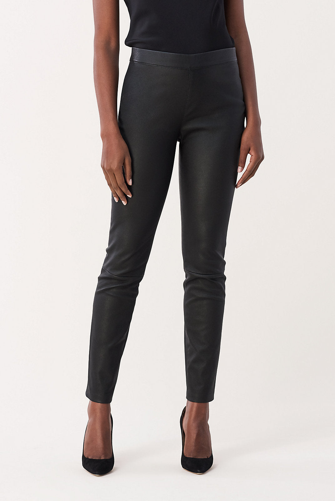 Claudia Stretch Leather Skinny Pant - Black by Diane Von Furstenberg DVF — alternate view
