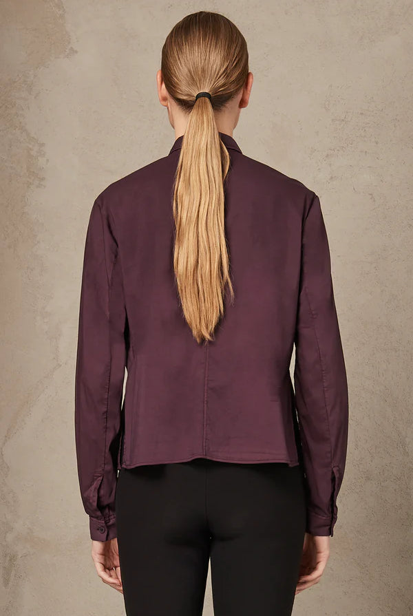 Stretch Cotton Oversize Shirt - Burgundy by Transit Par-Such — view 4