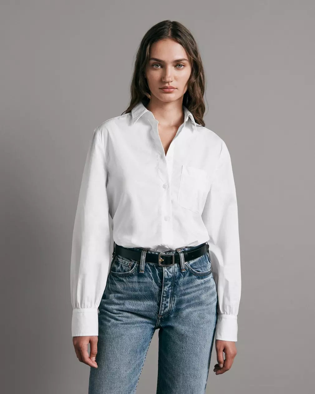Maxine Cotton Button Down Shirt - White by Rag & Bone | 25 South Boutiques