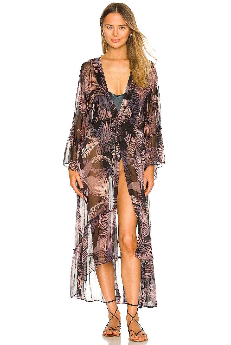 Cruz Robe - San Miguel Palm Chiffon by Misa | 25 South Boutiques