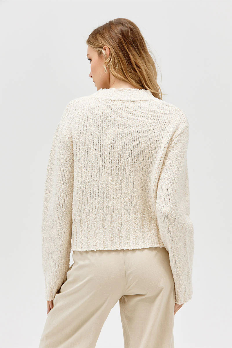 Inverse Crop Cardigan - Cream by Sovere — view 4
