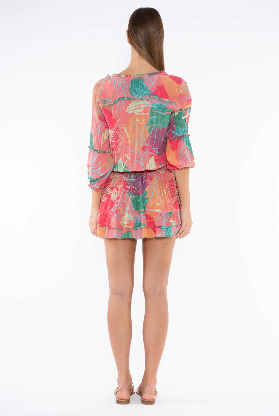 Deniz Dress - Pink Abstract Jungle by Taj by Sabrina Crippa — alternate view
