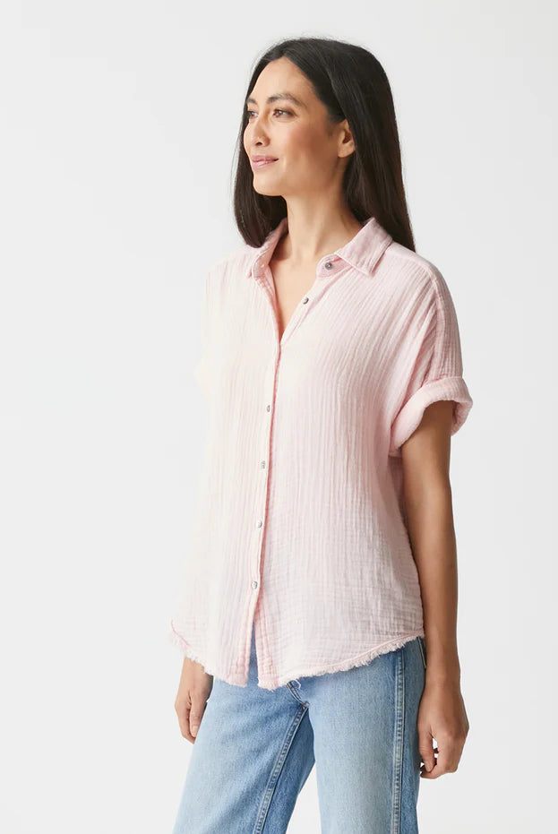 Bailey Gauze Button Down Shirt - Rose by Michael Stars — alternate view