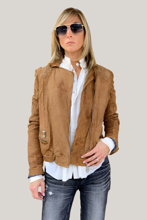 Leather Jacket - Camel by Ron Carati | 25 South Boutiques