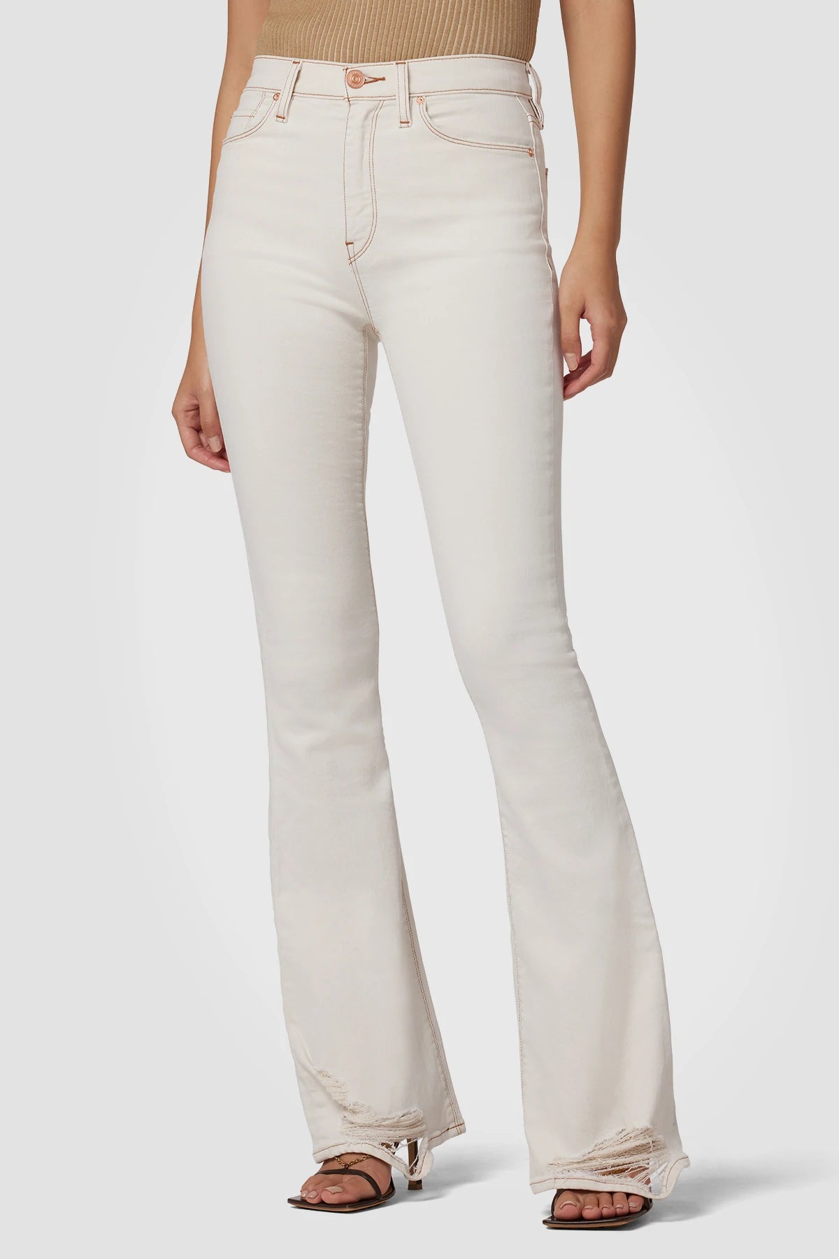 Holly High Rise Flare Jean - Soft Ecru by Hudson — alternate view