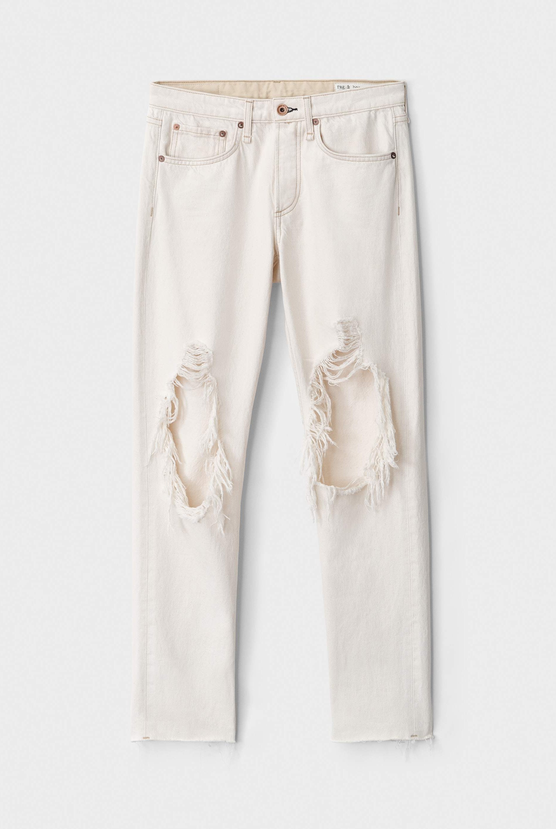 Rosa Mid Rise Boyfriend - Ecru by Rag & Bone — alternate view