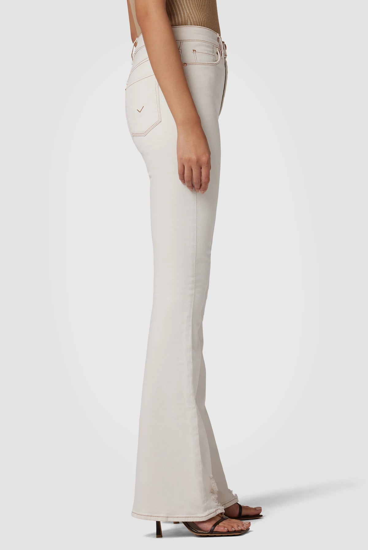 Holly High Rise Flare Jean - Soft Ecru by Hudson — view 3
