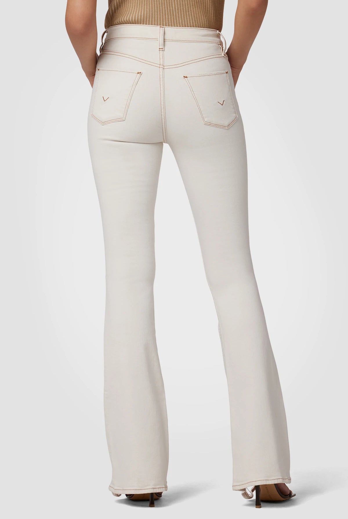Holly High Rise Flare Jean - Soft Ecru by Hudson — view 4
