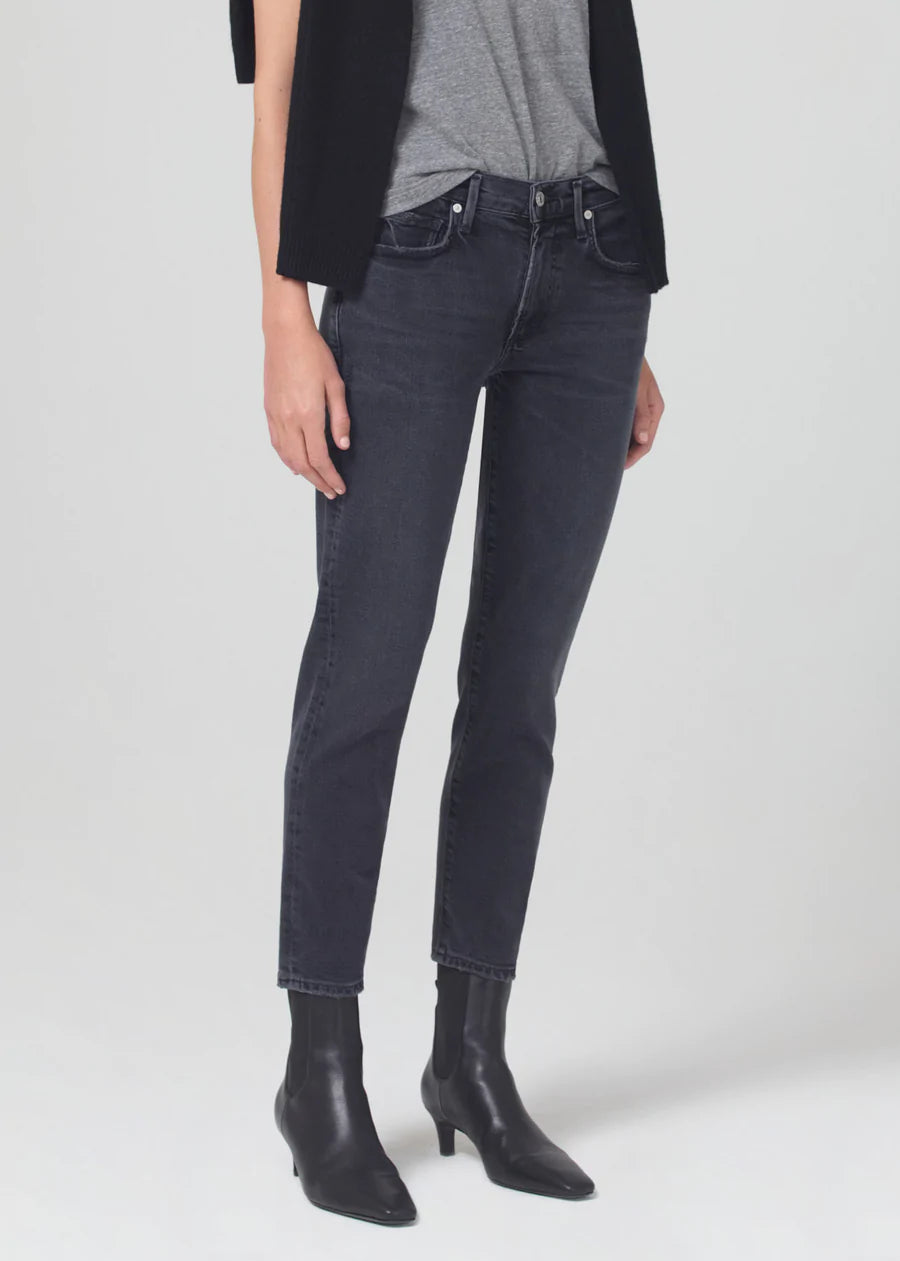 Ella Mid Rise Crop Slim - Film Noir by Citizens of Humanity — view 4