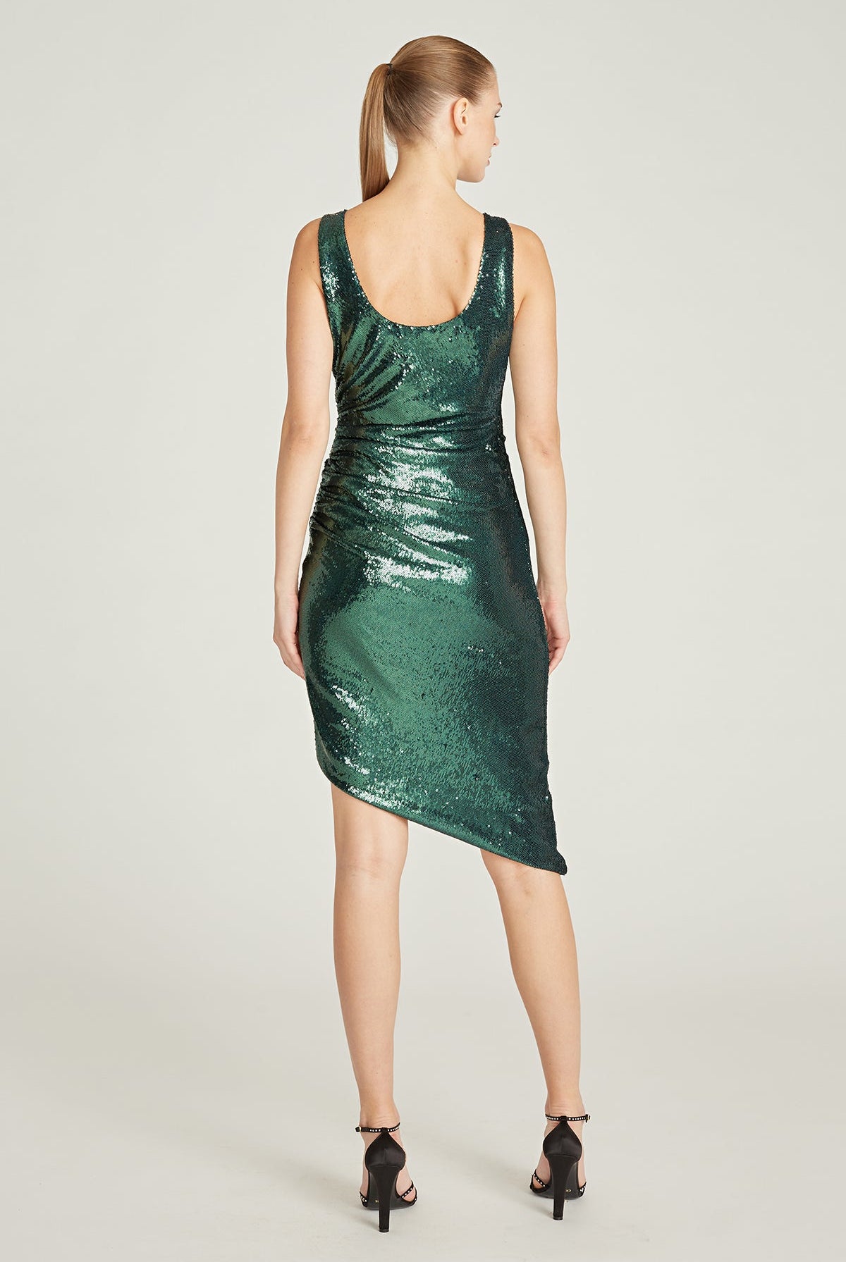 Rollin Sequin Dress - Emerald by Halston — alternate view