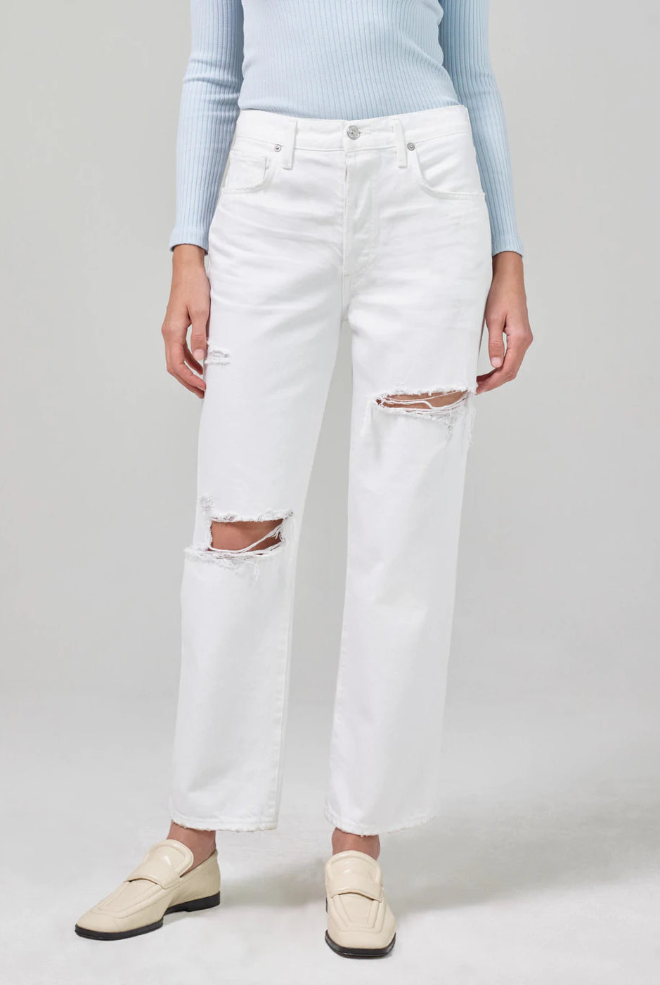 Emery Crop Relaxed Straight - Marscapone by Citizens of Humanity — view 4