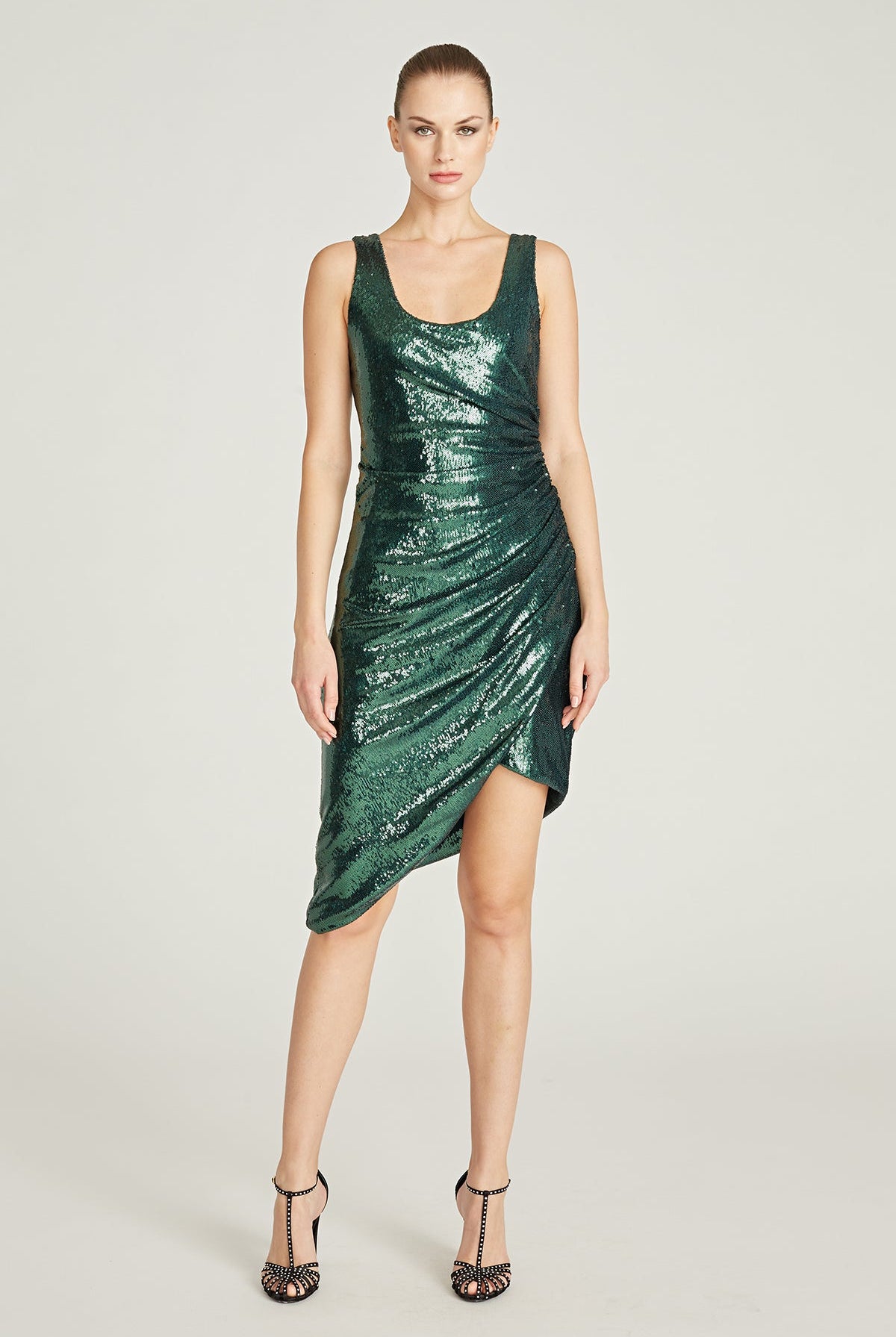 Rollin Sequin Dress - Emerald by Halston | 25 South Boutiques