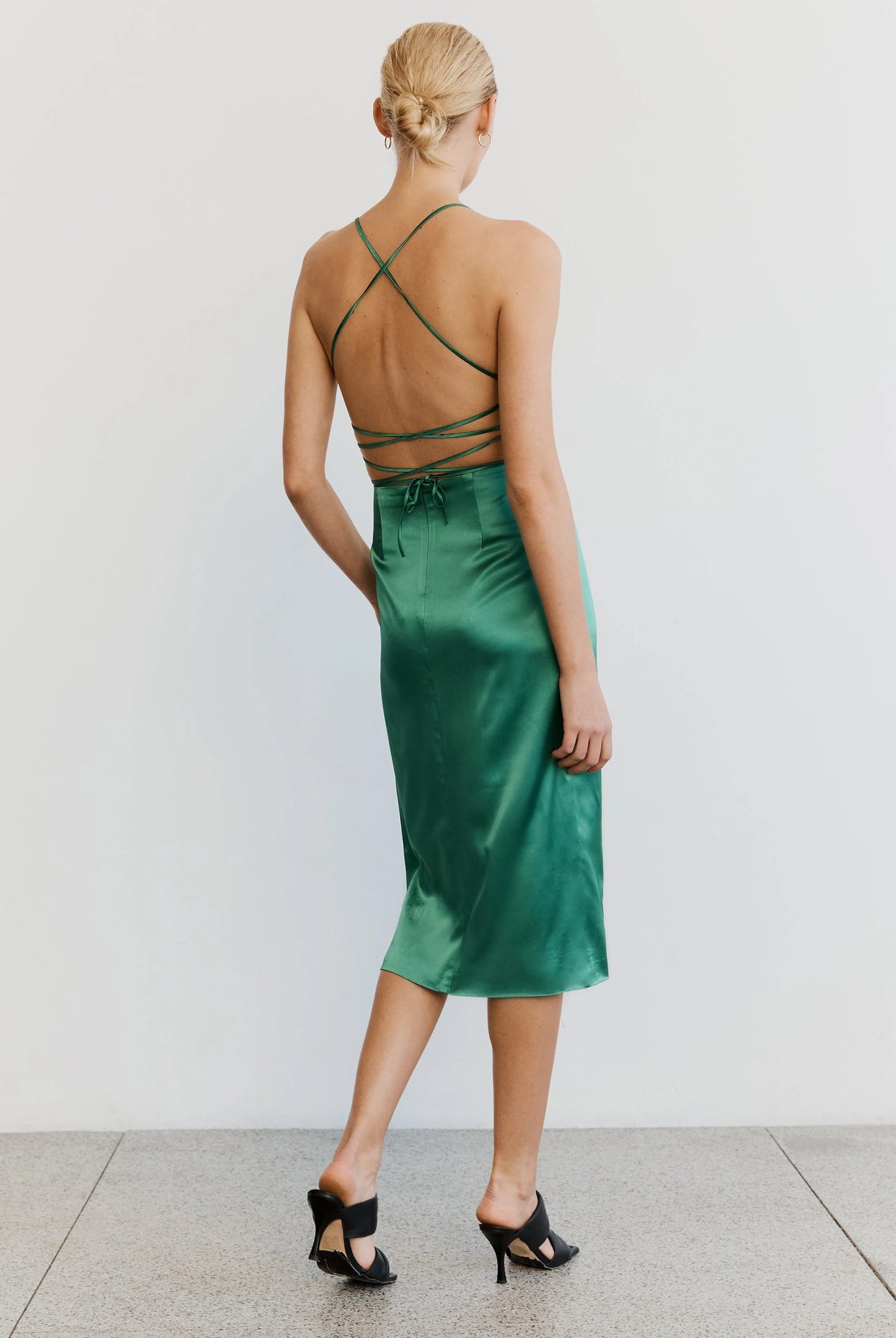 Loose Ends Midi Dress - Emerald by Third Form — view 3
