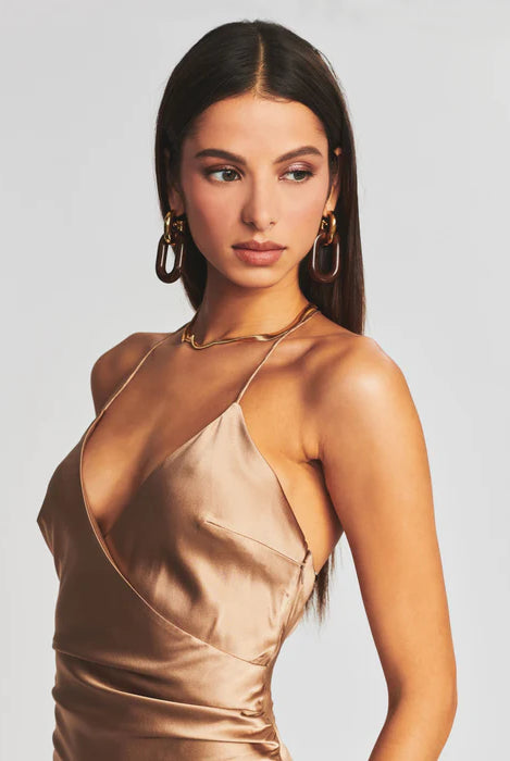 Emma Silk Dress - Natural by SER.O.YA — view 3