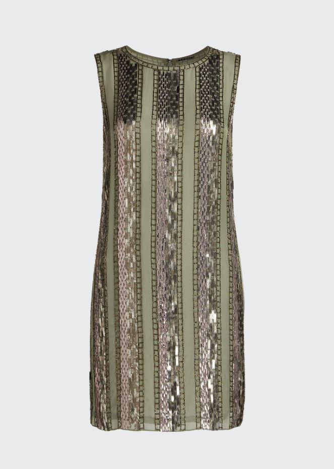 Esmarella Sequin Striped Dress - Green by Elie Tahari — view 4