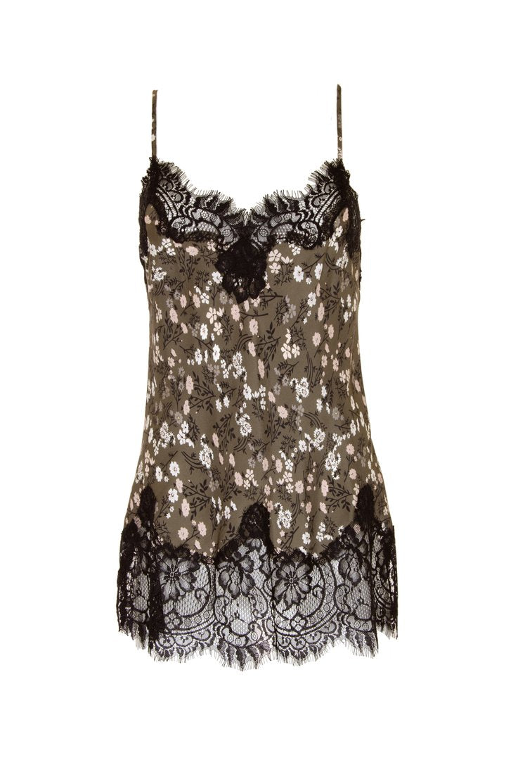 Coco Silk Lace Cami - Rose Taupe Print by Gold Hawk | 25 South Boutiques