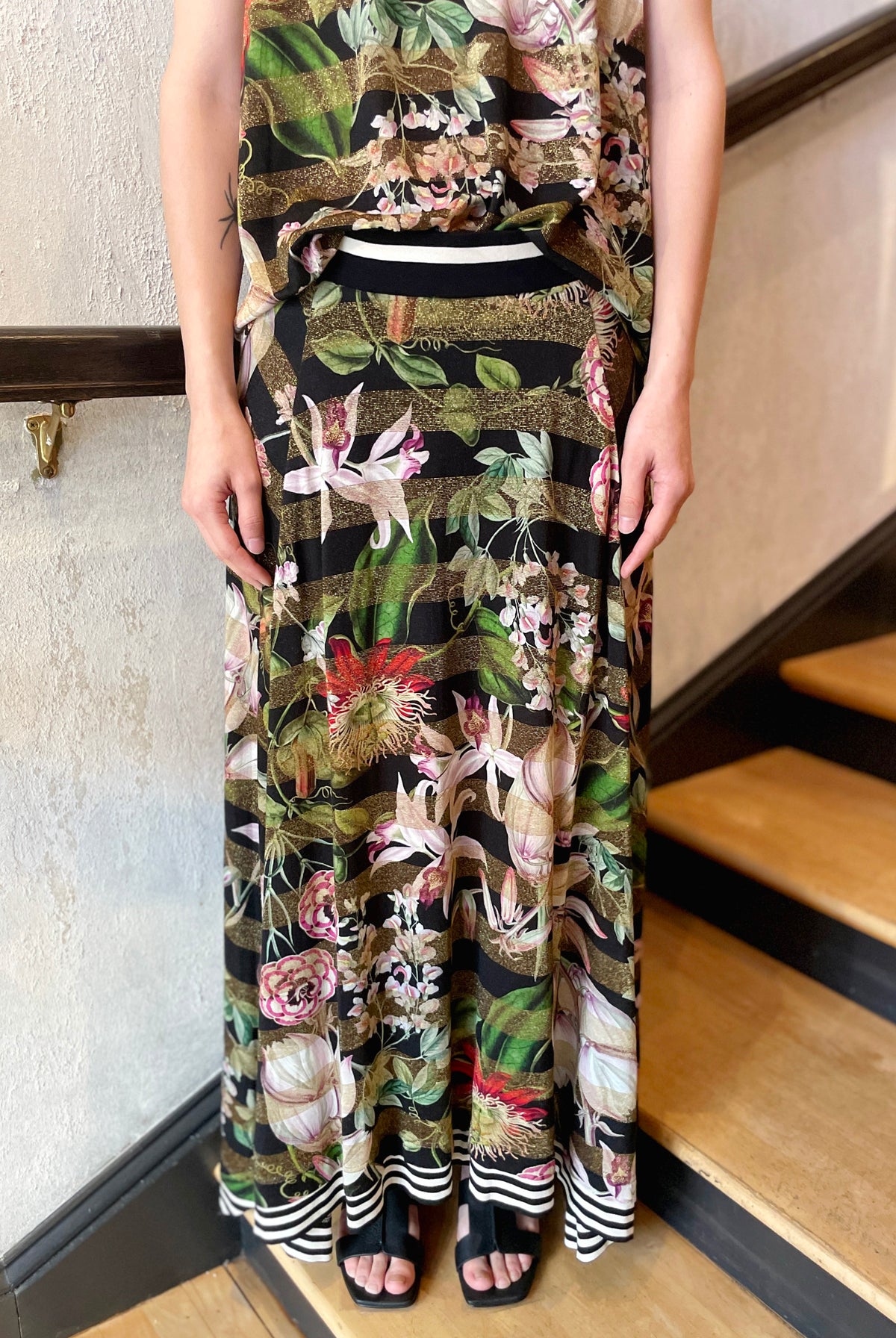 Skirt - Black Gold Floral by Beate Heymann — view 3