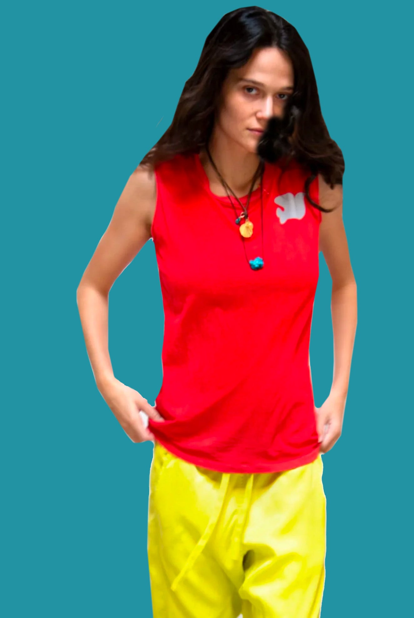 FreeCity Dove Super VIntage Cutoff Tank - Red Light | 25 South Boutiques