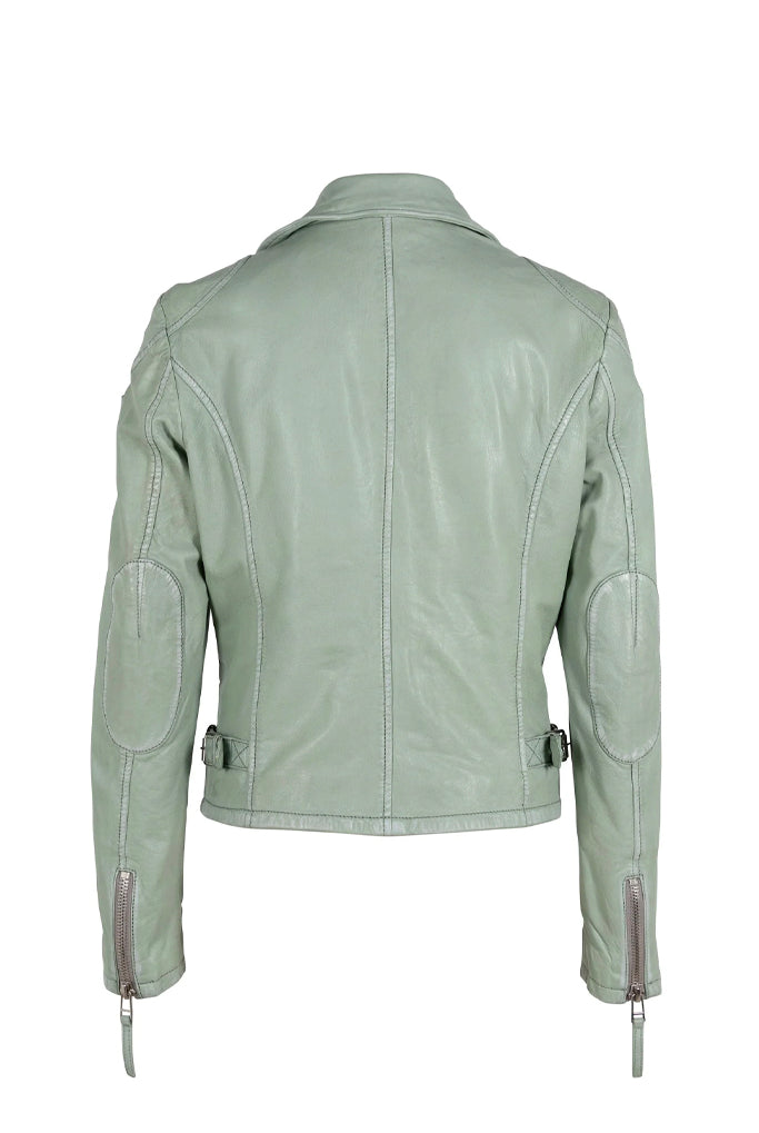 Sofia Leather Jacket - Frosty Green by Mauritius — view 6