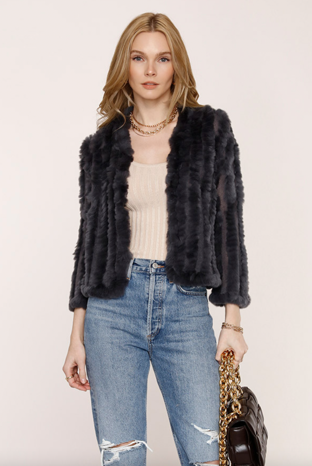 Rosa Fur Jacket - Galaxy by Heartloom | 25 South Boutiques