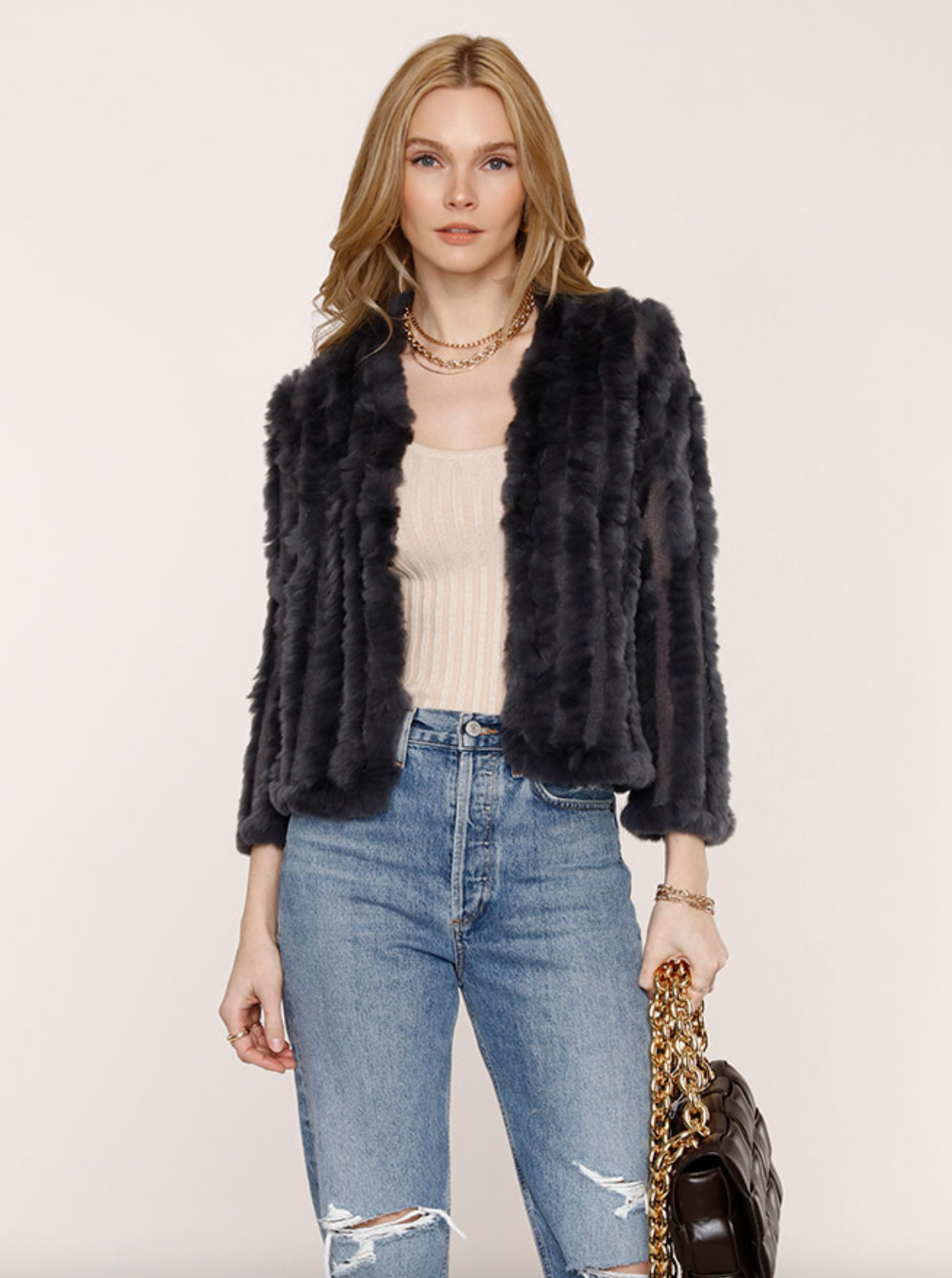 Rosa Fur Jacket - Galaxy by Heartloom | 25 South Boutiques