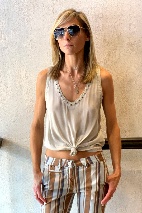 V Neck Tank - Grey by Masons — alternate view
