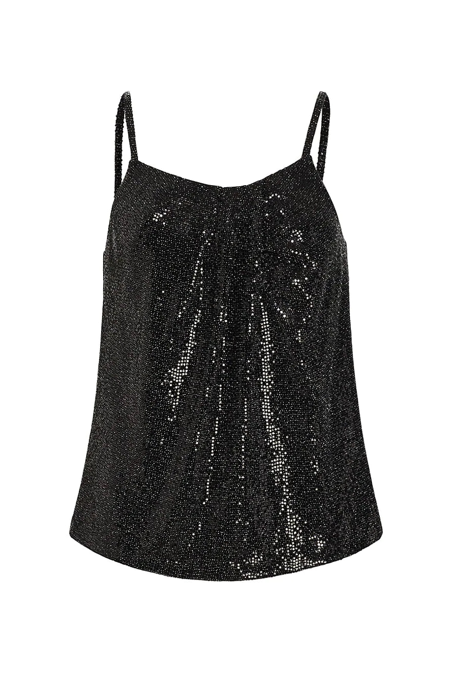 Graham Sequin Tank - Black by Ramy Brook — view 4