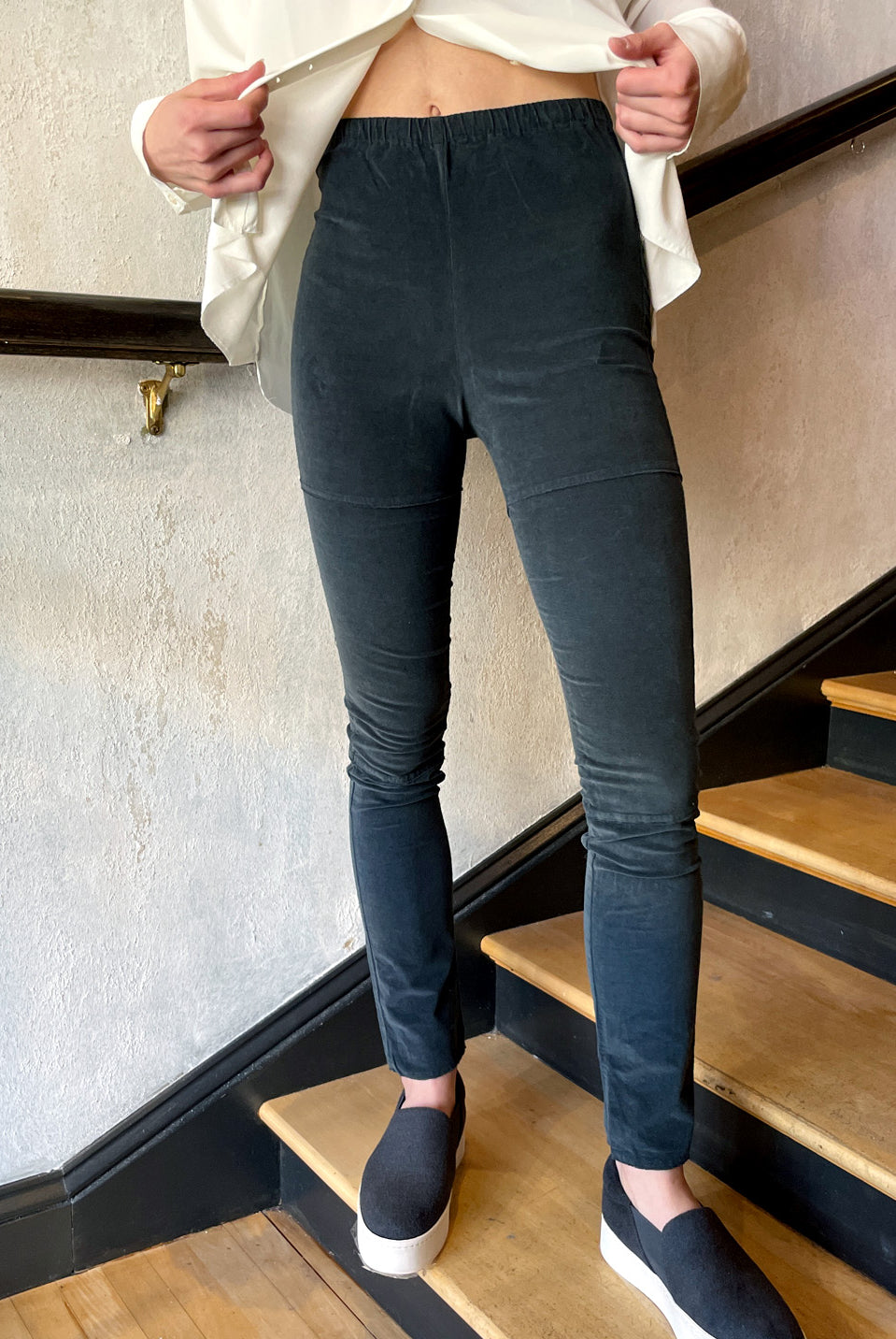 Corduroy Legging Pants - Graphite by Kristensen — view 5