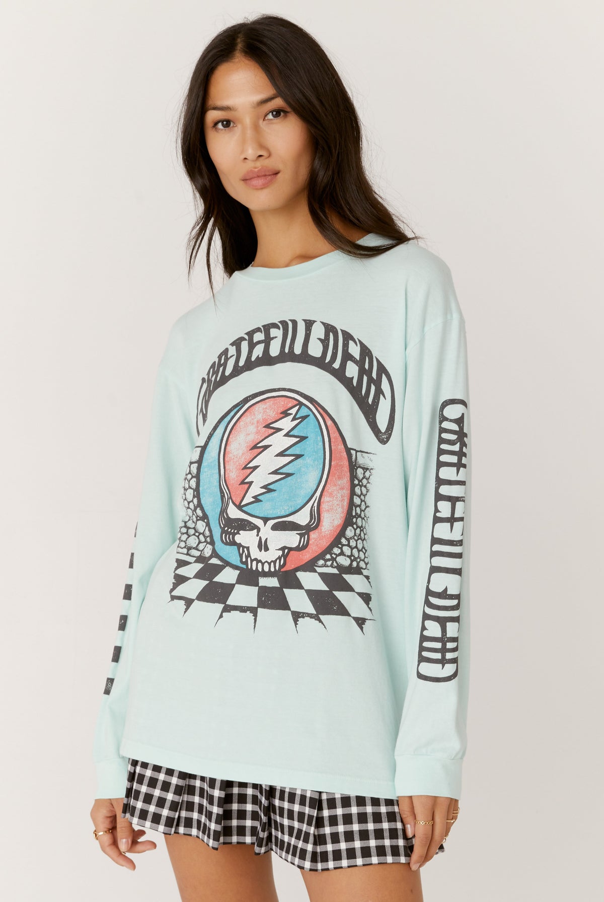 Grateful Dead Checkered Oversized Long Sleeve by DayDreamer | 25 South Boutiques