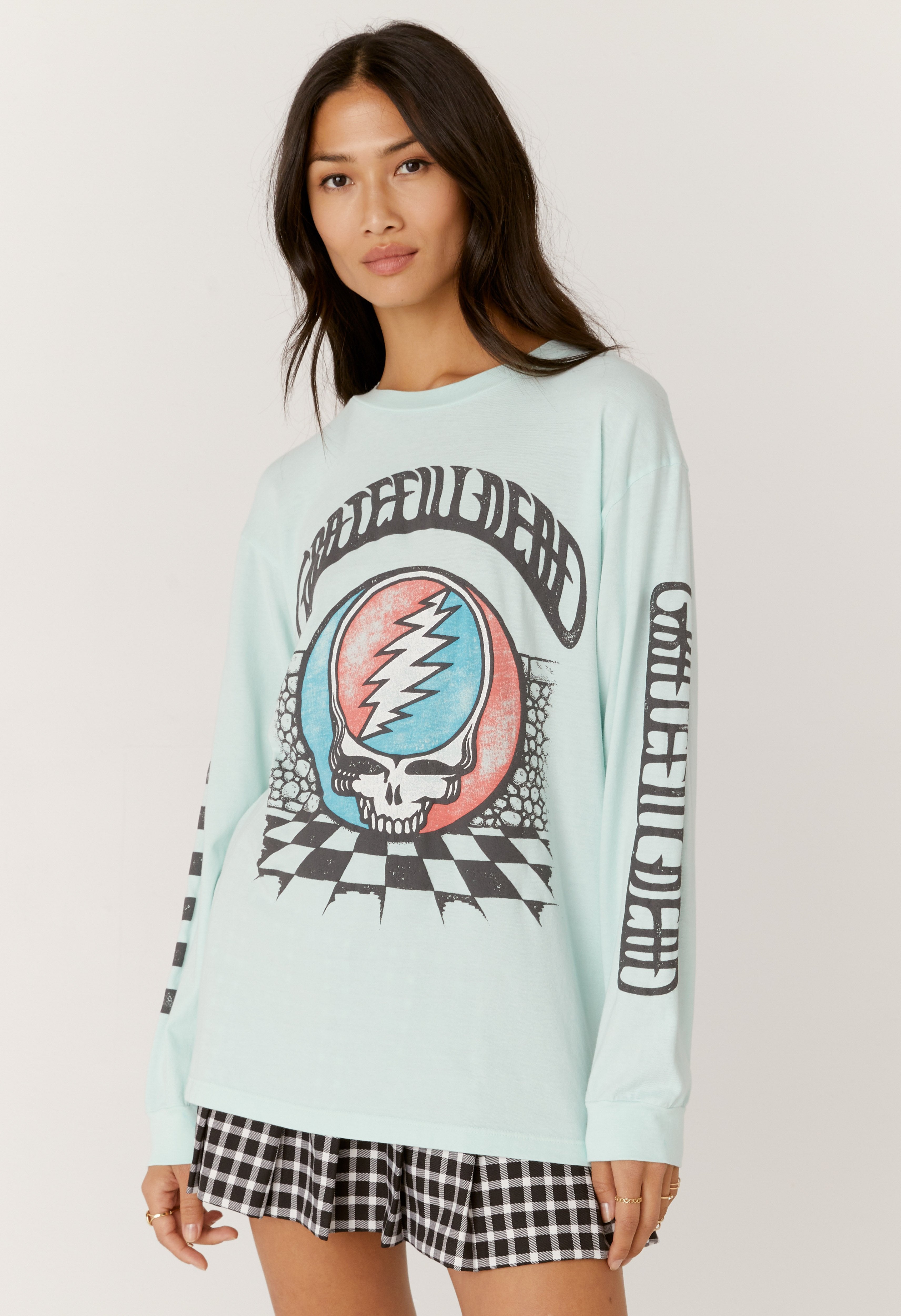 Grateful Dead Checkered Oversized Long Sleeve by DayDreamer | 25 South Boutiques