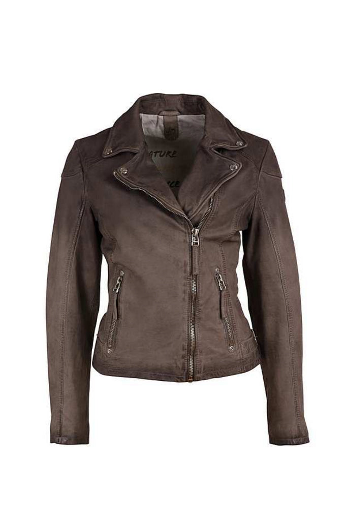 Karyn Leather Jacket - Grey by Mauritius | 25 South Boutiques