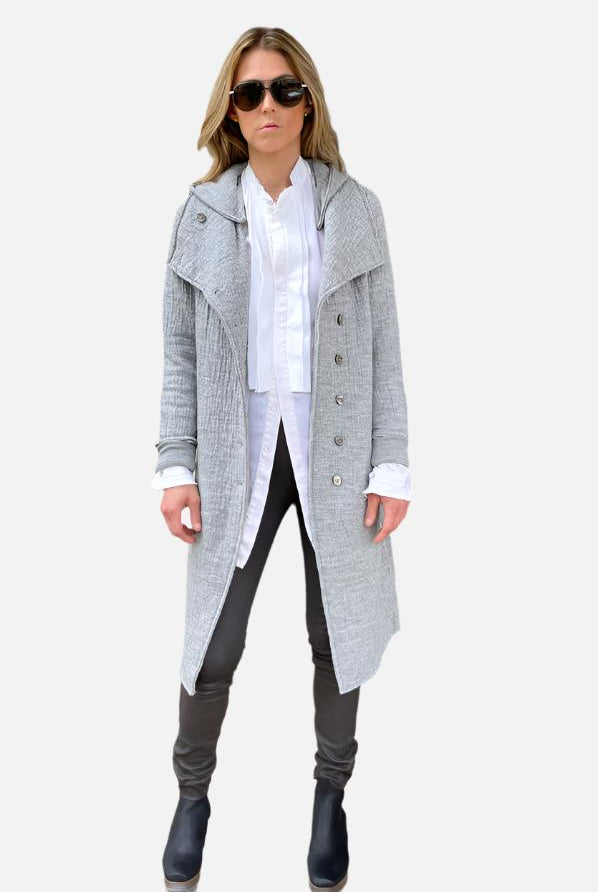 Hooded Coat - Grey by Transit Par-Such | 25 South Boutiques