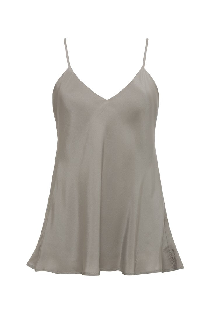 Double Solid Silk Cami - Steeple Grey by Gold Hawk | 25 South Boutiques