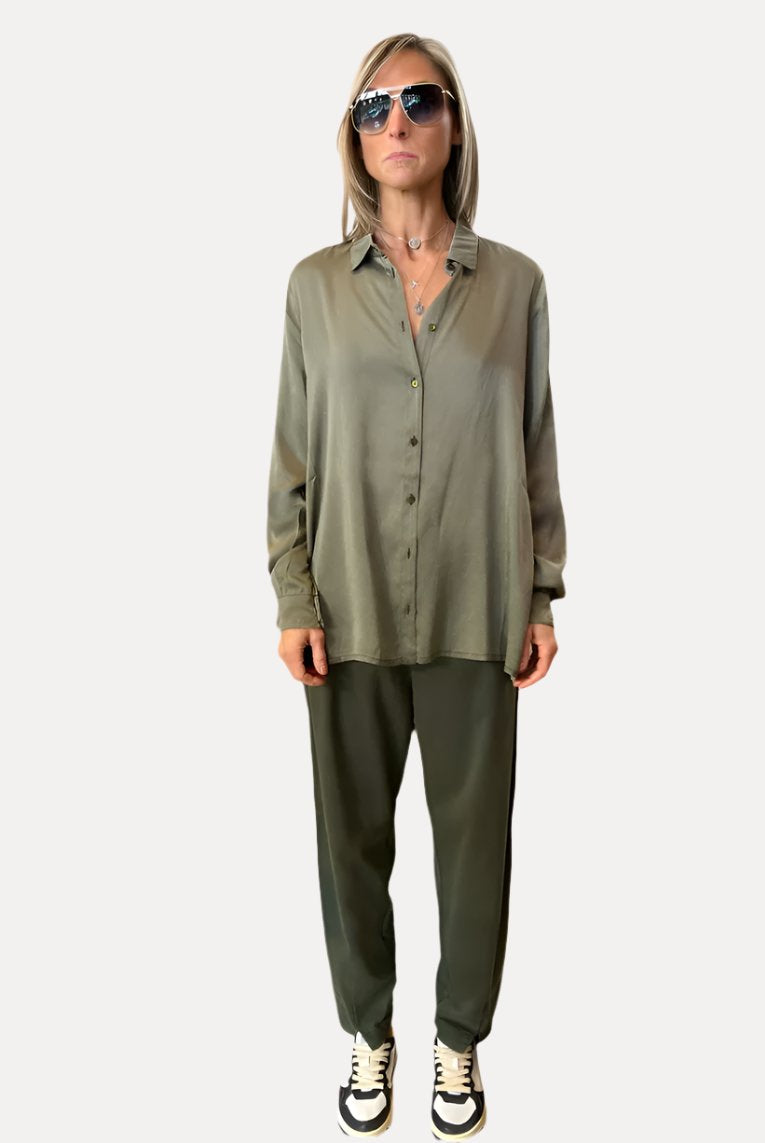 Comfort Fit Trousers - Green by Transit Par-Such | 25 South Boutiques