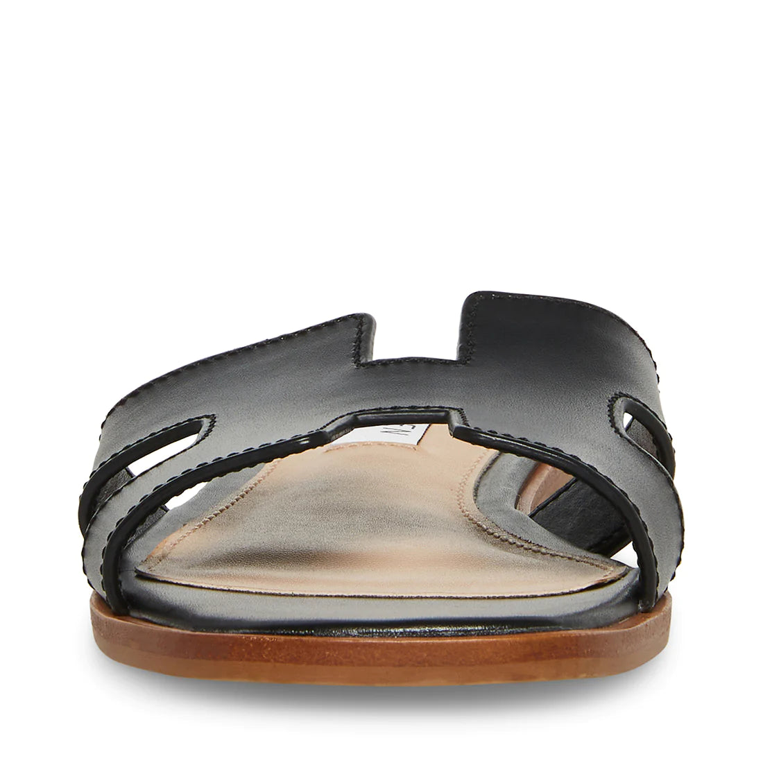 Haydn Leather Slide - Black by Steve Madden — view 3