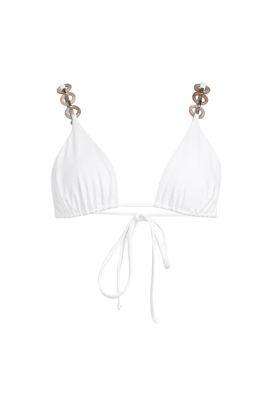 Harbor O-Ring Triangle Bikini Top - White by Ramy Brook — alternate view