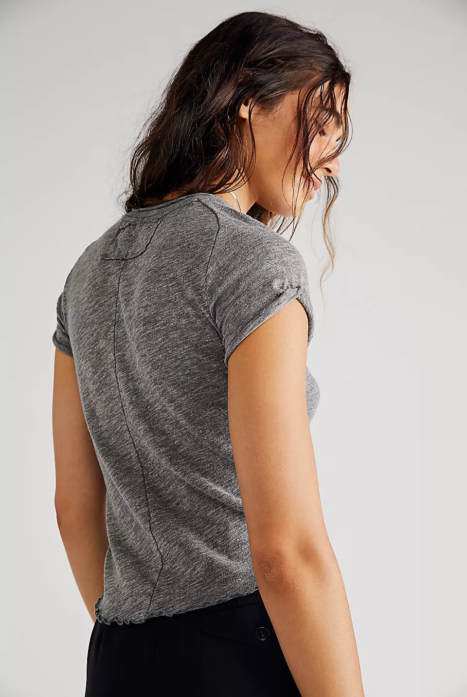 Care FP Be My Baby Tee - Heather Grey by Free People — alternate view