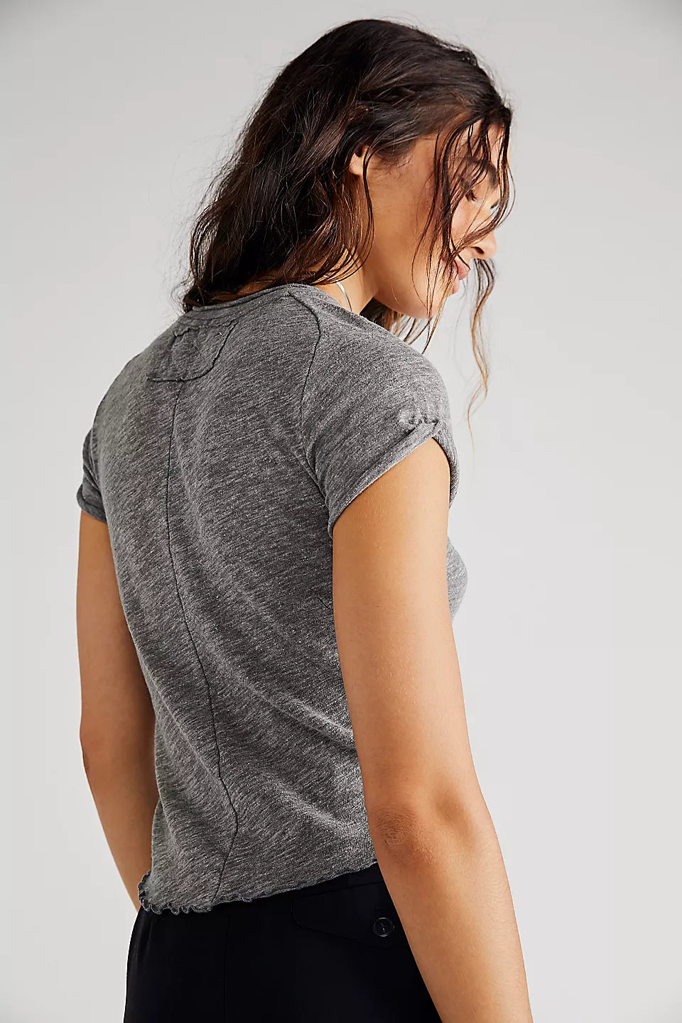 Care FP Be My Baby Tee - Heather Grey by Free People — alternate view