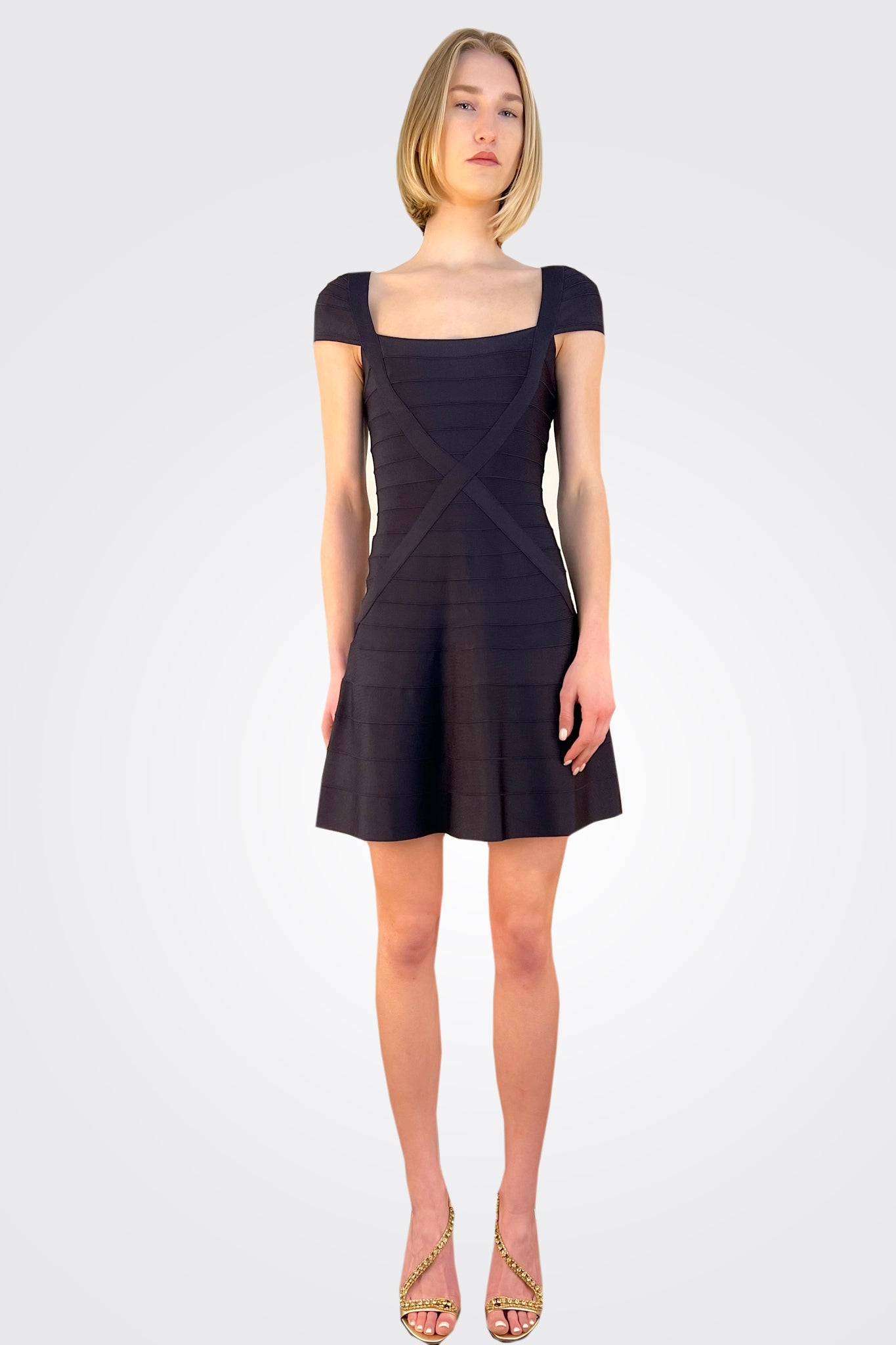 Makayla Cap Sleeve Mini Dress - Rich Plum by Herve Leger | 25 South Boutiques