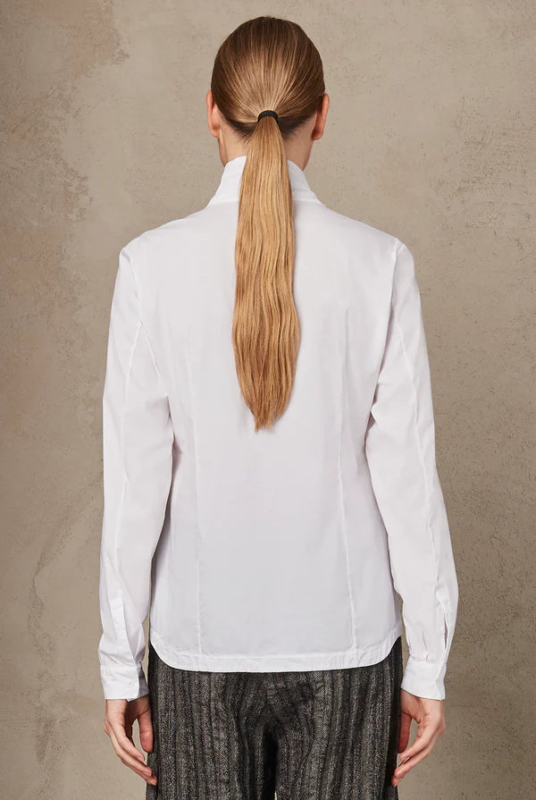 Strech Cotton High Neck Shirt - White by Transit Par-Such — view 3