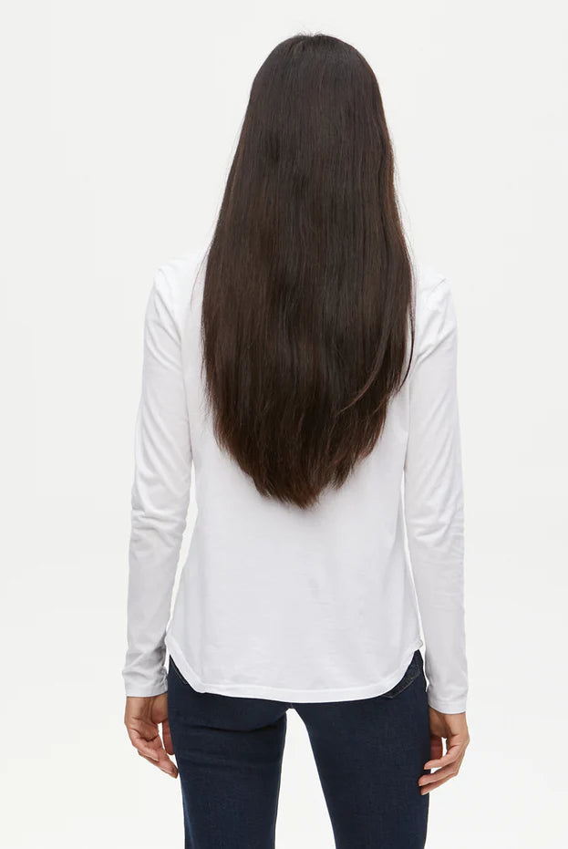 Caroline Button Down Tee - White by Michael Stars — view 3