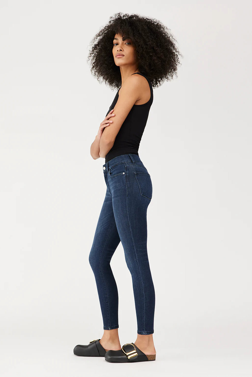 Farrow Skinny High Rise Ankle - Dark Indigo by DL1961 — alternate view